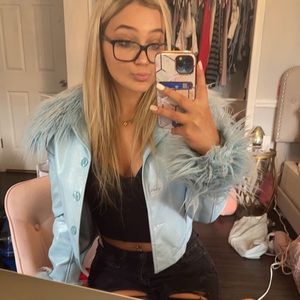 Blue feather urban outfitters jacket
